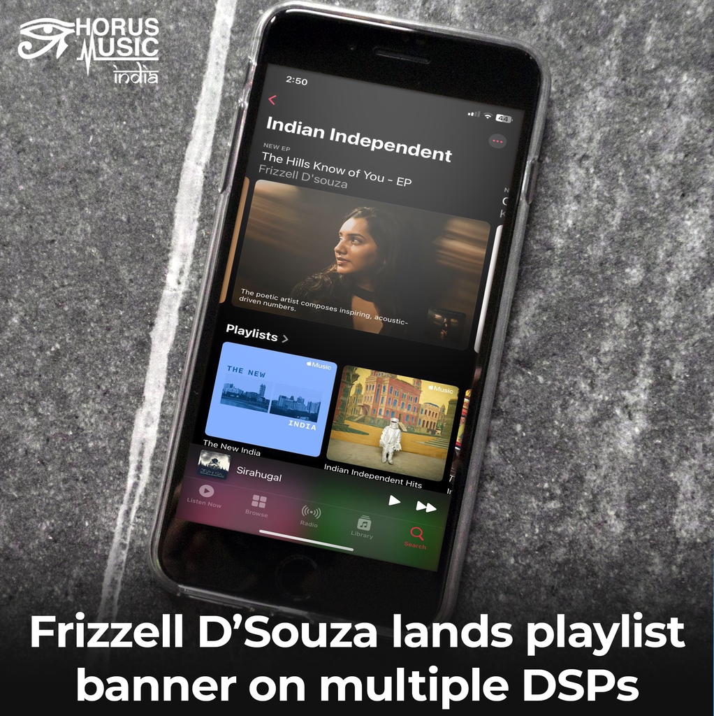 Hailing from Bangalore, singer-Songwriter @frizzelldsouza has seen roaring success following the release of her EP ‘The Hills Know Of You’  landing playlist banner spots on Apple Music, JioSaavn and Spotify editorial playlists #editorialplaylists #musicmarketing #musicplaylisting