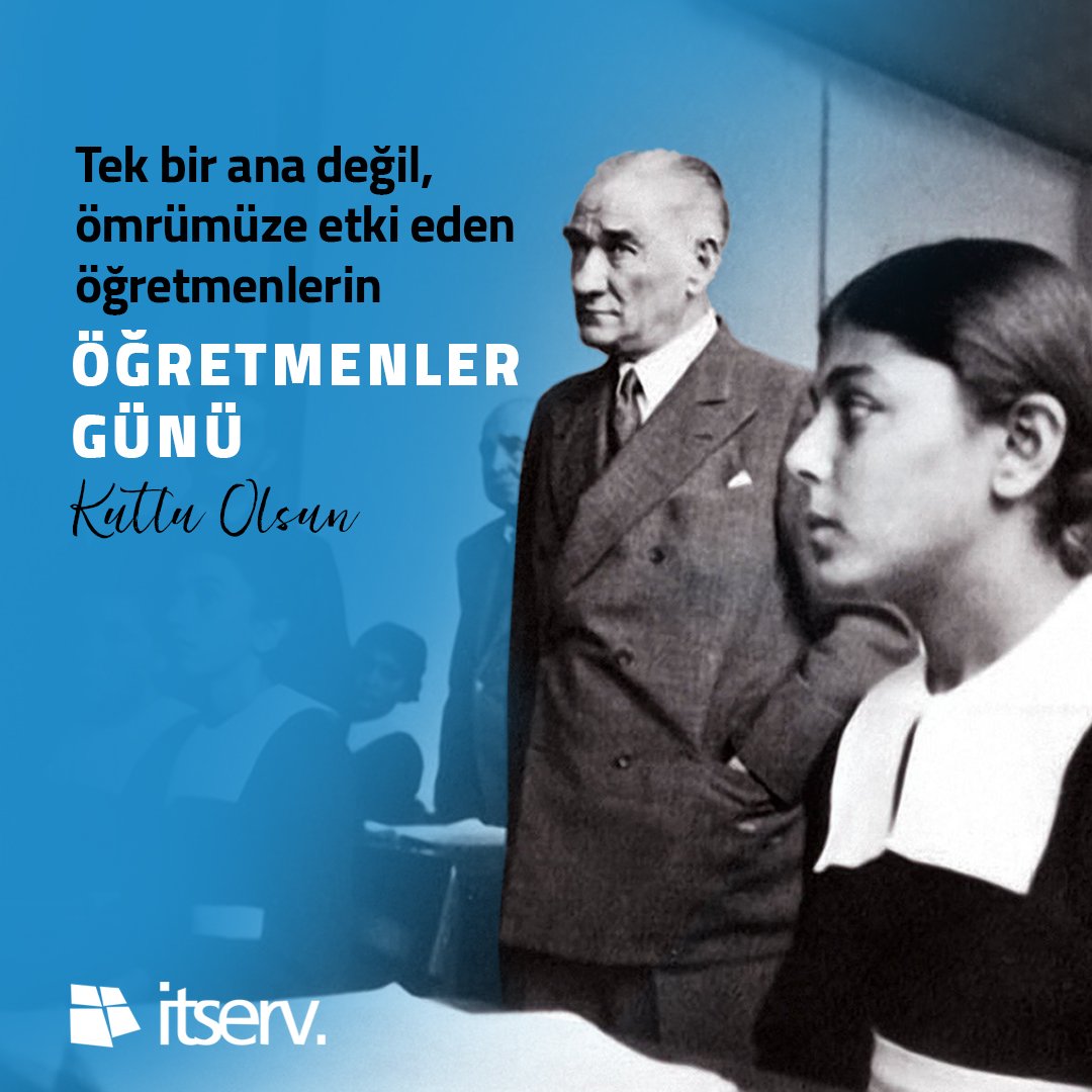 itserv1's tweet image. Bizlere düşünen, sorgulayan, ülkemiz ve tüm dünya için faydalı bireyler olmayı aşılayan öğretmenlerimizin 24 Kasım Öğretmenler Günü Kutlu Olsun.

#ITserv #24KasımÖğretmenlerGünü #24Kasım #ÖğretmenlerGünü #TeachersDay