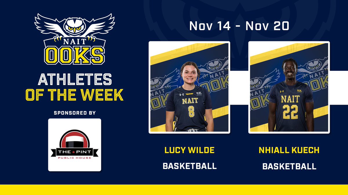 naitooks's tweet photo. Congratulations to @OoksWBBall player Lucy Wilde and @OoksMBB player Nhiall Kuech for being named the The Pint Downtown athletes of the week! #ooksNAITion https://t.co/rirDglKgdK