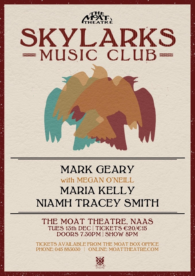 There she blows folks, the full lineup! And she's a beauty. ↠ @MarkGearynews ↠ w/@MeganONeill ↠ @MariaKellyMusic ↠ Niamh Tracey Smith Big thanks to @ArtsInCoKildare for supporting this event. Hope you can join us for a bit of magic ✨ 13.12 | @MoatTheatre | 🎟️ in bio