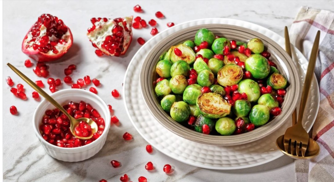 Happy #Thanksgiving! Looking for a tasty, heart-healthy salad for your holiday meal? Our shaved Brussels sprouts and #pomegranate salad could be a great choice. Enjoy! bit.ly/3ERSCQX #healthyfood #wellness #Gratitude2022