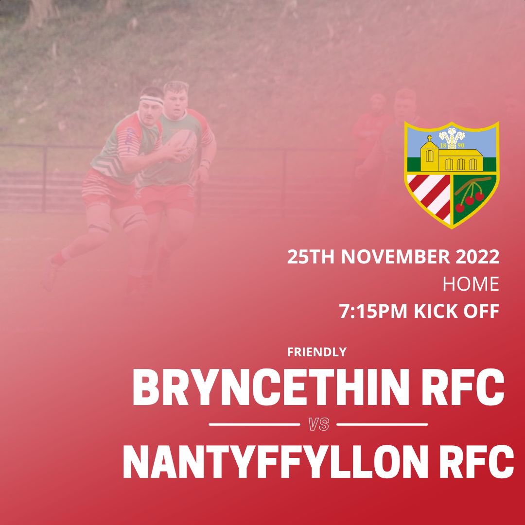 On Friday we host Division one side <a href="/NantyffyllonRFC/">NantyffyllonRFC</a> at Cherry Park in what will be a tough but competitive fixture. Come on down and support to the boys 🍒⚪️

⏱7:15pm Kick off

#CherryAndWhites
#MALORJ14