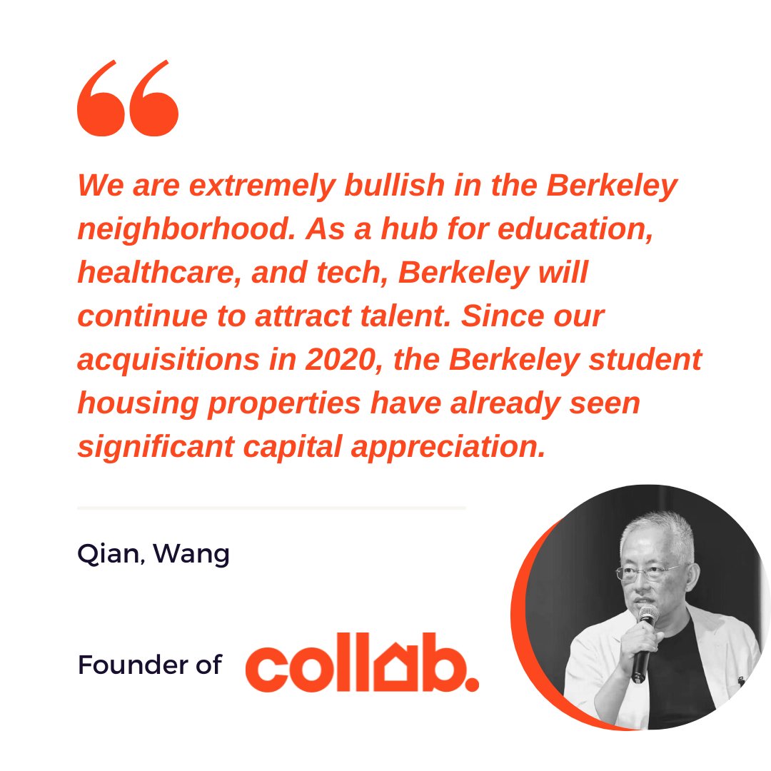 🏠 Collab has acquired student housing properties in Berkeley. Listen to our founder on why it is a good neighborhood -  

#Collab #CollabHome #PropTech #Investwithcollab #investmentproperty #investyourfuture #buildweath #makemoney #wealthmanagement #passiveincome #USCollege