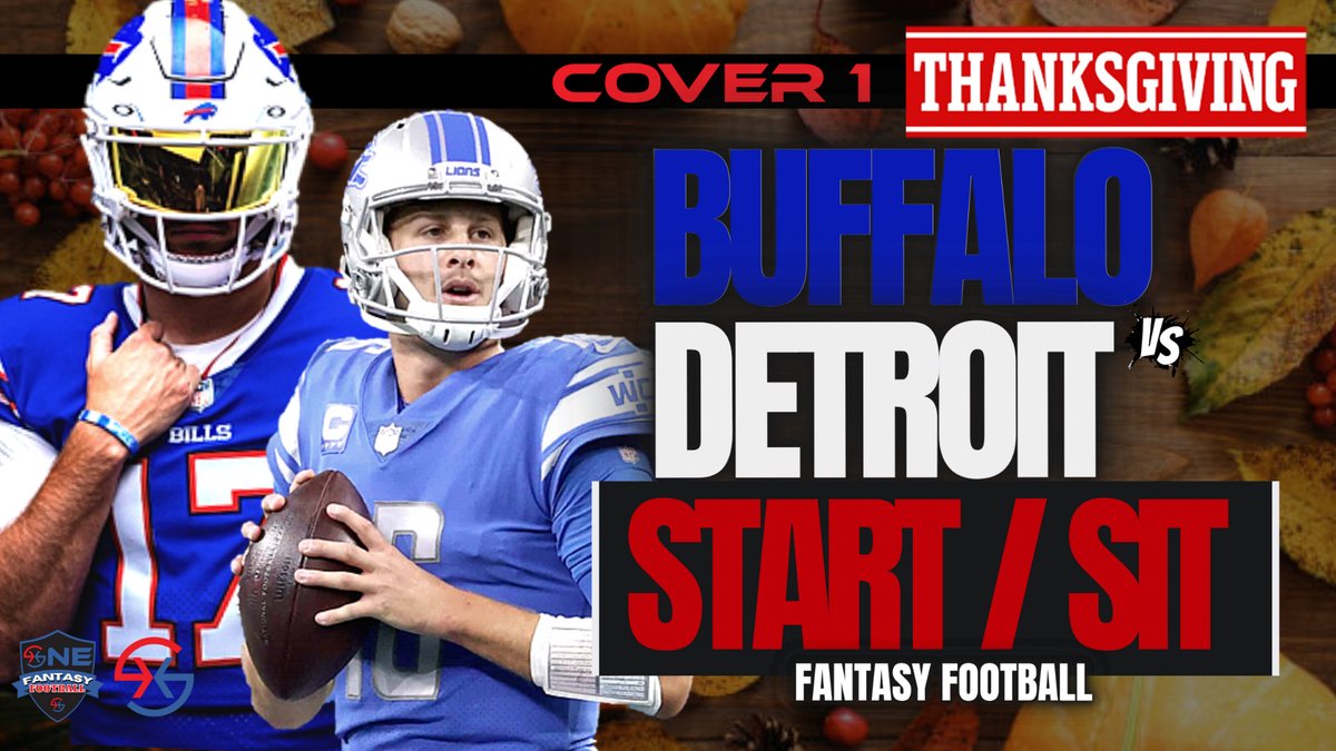 Cover1's tweet photo. 🚨NEW VIDEO🚨

🚨 NEW LOCATION! Subscribe to Cover 1 Fantasy Football! 🚨 

TURKEY DAY! 🦃  #Buffalo Vs #Detroit Start/Sit

@Chris_Chous Breaks it down! 🔥 

📺 https://t.co/GqxrXk7ZCq

#NFL #FantasyFootball #Cover1 #Podcast #StartSit #NFLTwitter #NFLWeek12 #BillsMafia #OnePride https://t.co/W44GJbo493
