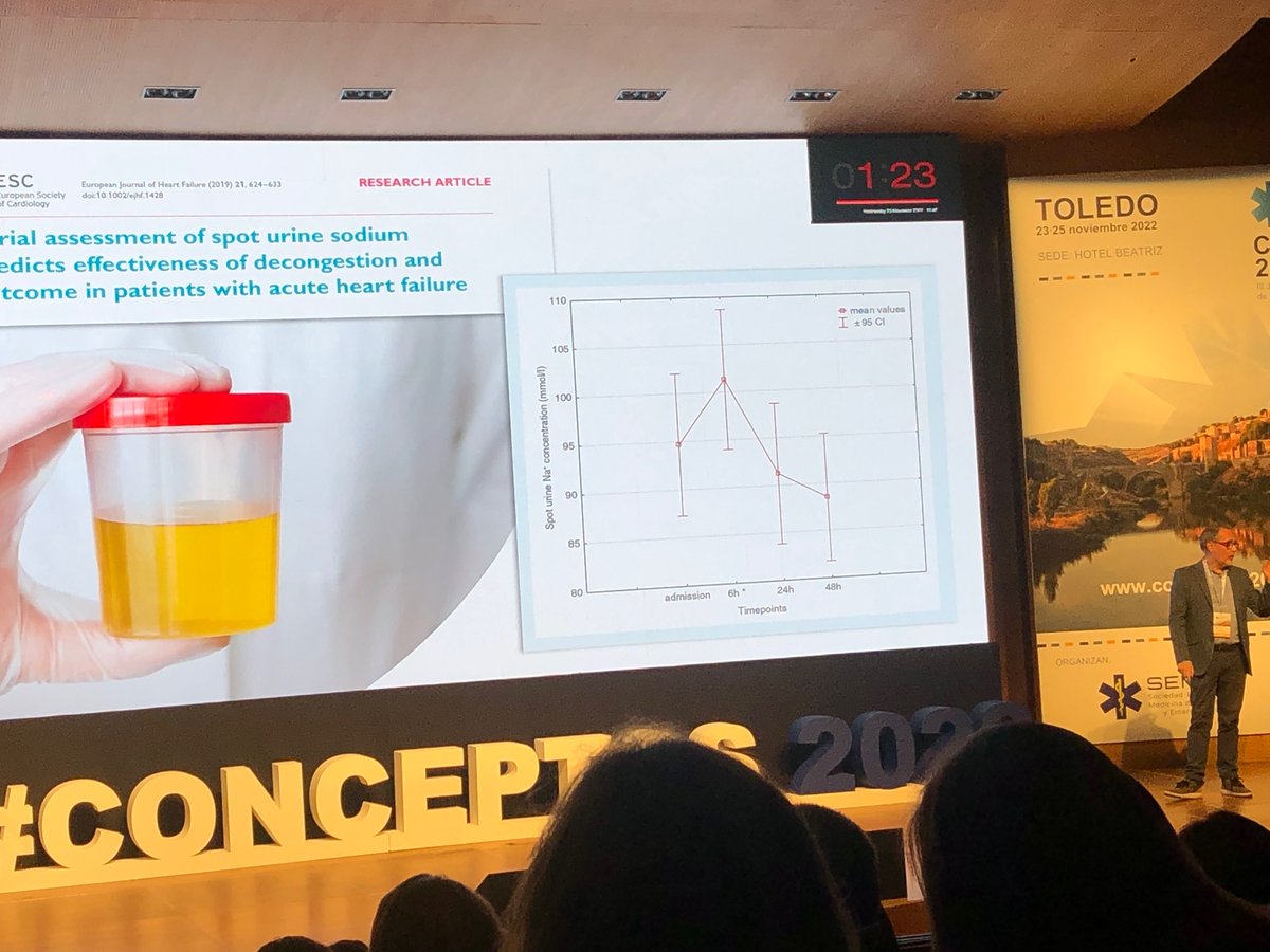 TejeraMg's tweet image. Sodio en orina e insuficiencia cardiaca en urgencias. Gran exposición de @JavierJacob1 @LlorensPere 
Sodio alto posibilidad de manejo ambulatorio