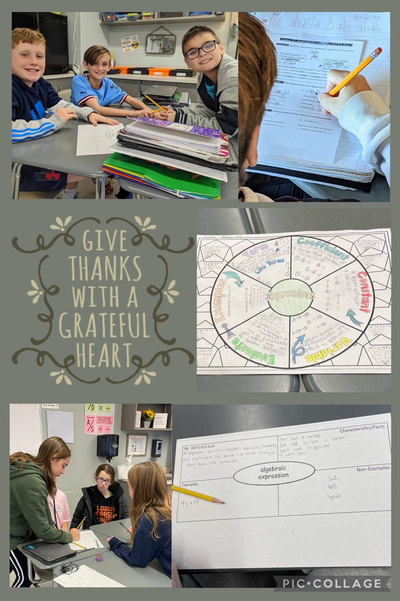 Kathleen Gregory (@mathykathy2014) on Twitter photo Ss worked diligently this week. Ss used Frayer Models for new vocab, evaluated algebraic expressions on the whiteboards & reviewed new ideas & vocab by completing a math wheel. Happy Thanksgiving everyone! #ThornePride #180wayslionslead #mtpspride <a href="/CommanderC429/">Catherine Commander</a> @MrsSmithTMS Ss worked diligently this week. Ss used Frayer Models for new vocab, evaluated algebraic expressions on the whiteboards & reviewed new ideas & vocab by completing a math wheel. Happy Thanksgiving everyone! #ThornePride #180wayslionslead #mtpspride <a href="/CommanderC429/">Catherine Commander</a> @MrsSmithTMS