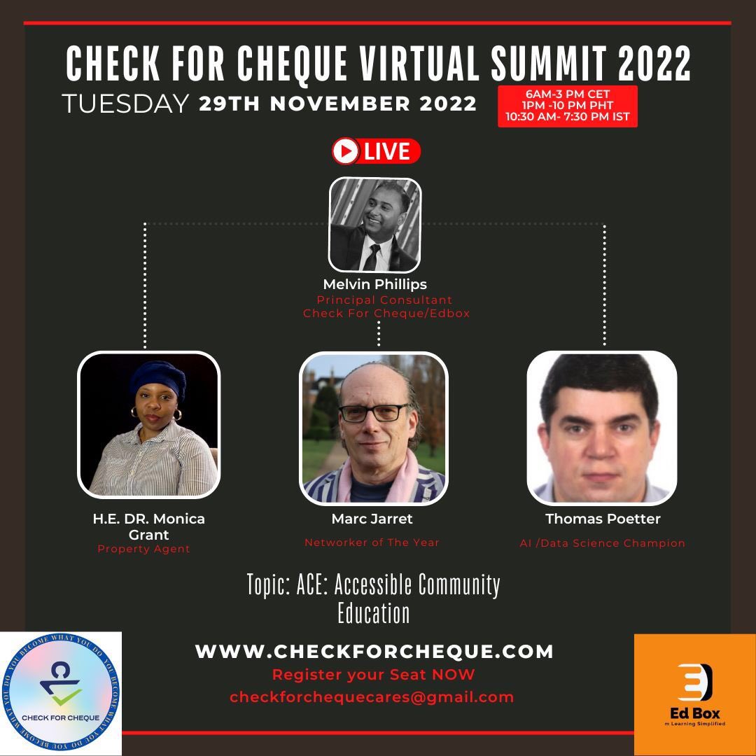 RPCSE_Global's tweet photo. CHECK FOR CHEQUE VIRTUAL SUMMIT 2022 is here don’t miss it !!! https://t.co/7CBsNhs9zX