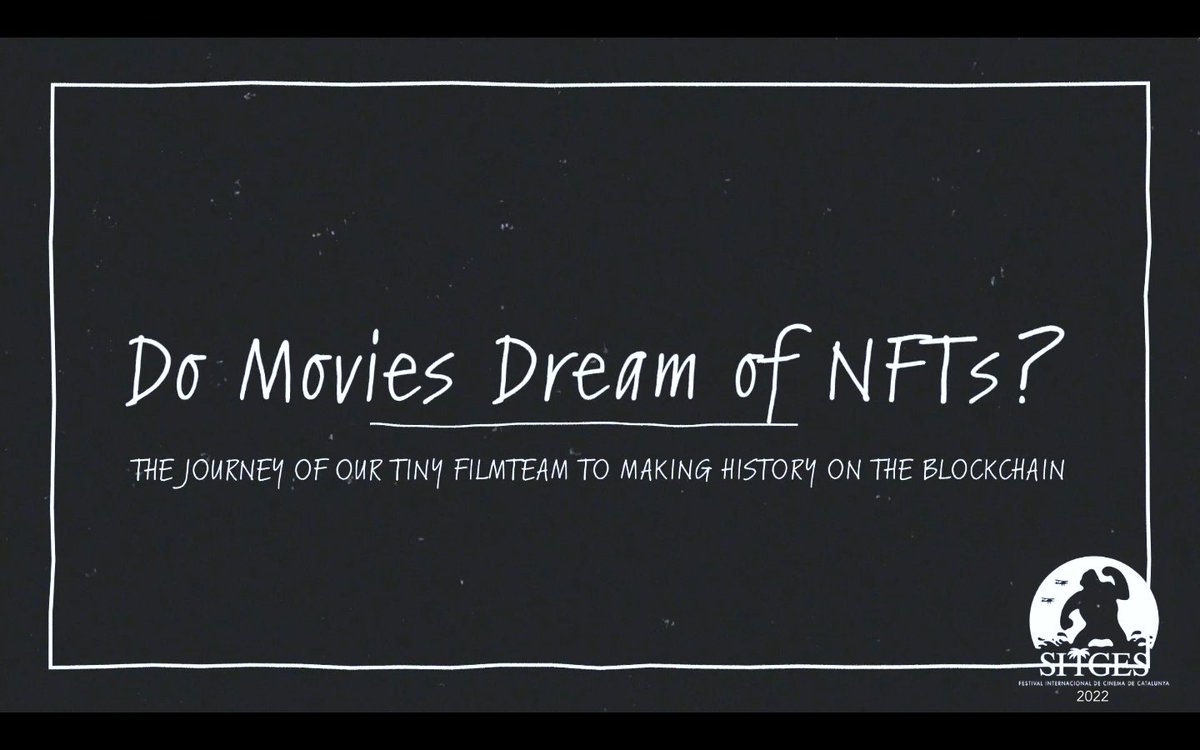 Super proud to share our project of sustainable film distribution with other filmmakers at <a href="/sitgesfestival/">Sitges Film Festival</a> #Sitges2022 !

This is a HUGE change for #film + #NFT! 

"Do Movies Dream Of NFTs? | A Short History Of The 1ST Feature Film On Blockchain":
youtu.be/9eheruiUeow 

#CNFT