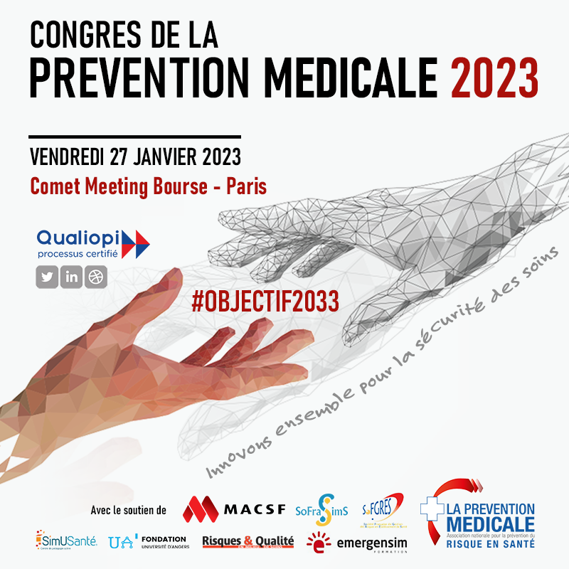 Prevention_Med's tweet photo. 🎫[#INVITATION] Congrès de la @Prevention_Med 
#Objectif2033 : Innovons ensemble pour la sécurité des soins
📅 27 janvier 2023
👥 En présence du Pr Dominique Le Guludec, présidente de la @HAS_sante 
📍 @cometmeetings Bourse - Paris
Pour s'inscrire : https://t.co/dn4VWVlqKm https://t.co/31MT12YTW0