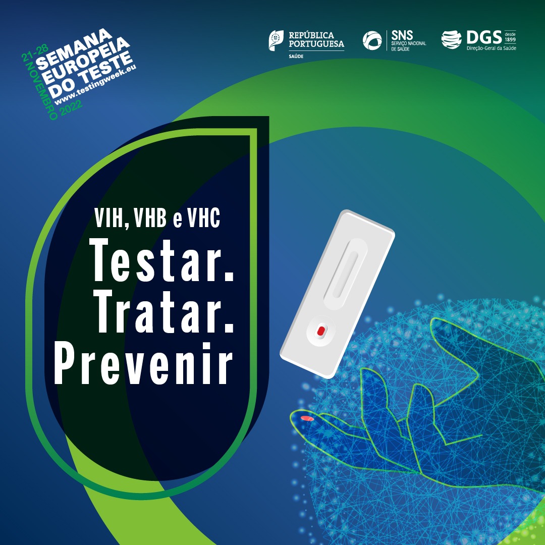 DGSaude's tweet image. Prevenir, Testar e Tratar a infeção por VIH e hepatites virais são os objetivos da Semana Europeia do Teste de Outono de 2022, a que a Direção-Geral da Saúde se associa, e que decorre até 28 de novembro.

Saiba onde fazer o teste aqui 👉lnkd.in/dMjia7ra.

#DGS #testingweek