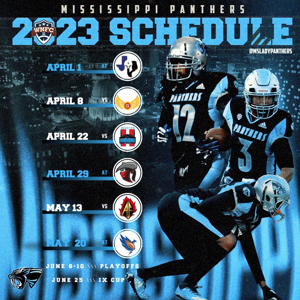 📣🗣️The 2023 Schedule is here! What match ups are you looking forward to? This year’s season is one you don’t want to miss! The Panthers are behind the shadows preparing for this season, and it’s one you won’t forget!