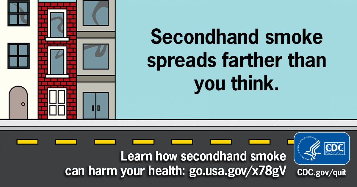 Even if you don’t smoke, secondhand smoke can still cause heart disease, lung cancer, and stroke. Learn how secondhand smoke can harm your health: go.usa.gov/x78gV.