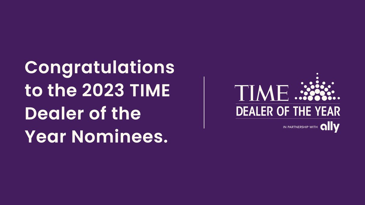 Every year, TIME and <a href="/Ally/">Ally</a> join together to recognize those who deliver exceptional performance and outstanding community service in the auto industry. Congratulations to the 2023 TIME Dealer of the Year nominees.
ally.com/go/allydealerh…