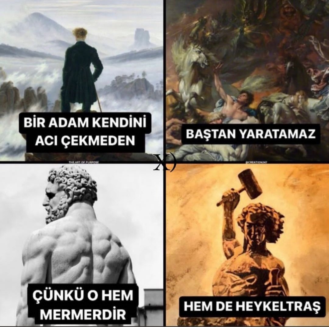 O həm mərmərdi, həm də heykəltəraş.