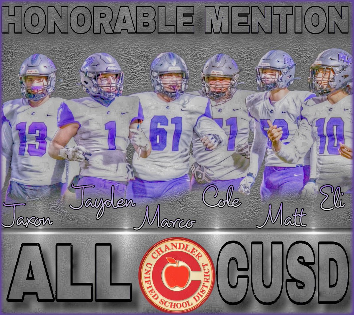 Congrats to our All-CUSD players! @CaydenGibson555 @BusotJake @JaxonCatsro13 @JaydenDiaz_1 @MarcoPalafox61 @ColePerham71 @MTran52 @elijahcazares11 #JustUS @CUSDAthletics @ACPAthletics