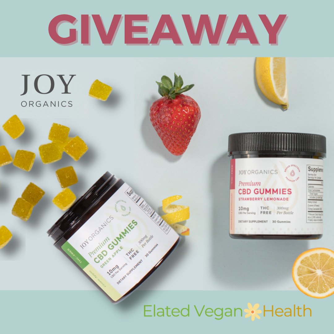 Win <a href="/joyorganics/">joy organics</a> vegan organic CBD gummies #giveaway. Choose the Strawberry Lemonade or Green Apple.

Your go-to stress-busters for the hectic moments in your life 😍

🎁 ENTER TO WIN → elatedvegan.health/wincbd

Only natural flavors and flavoring

#vegangummies #vegancbd