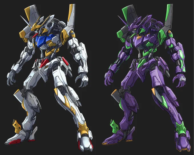 これは以前描いたバルバトス(横顔)とバルバトス(ゲリオン)とバルバトス(オリジナルアレンジ)とバルバトス(ガワラ)です。 