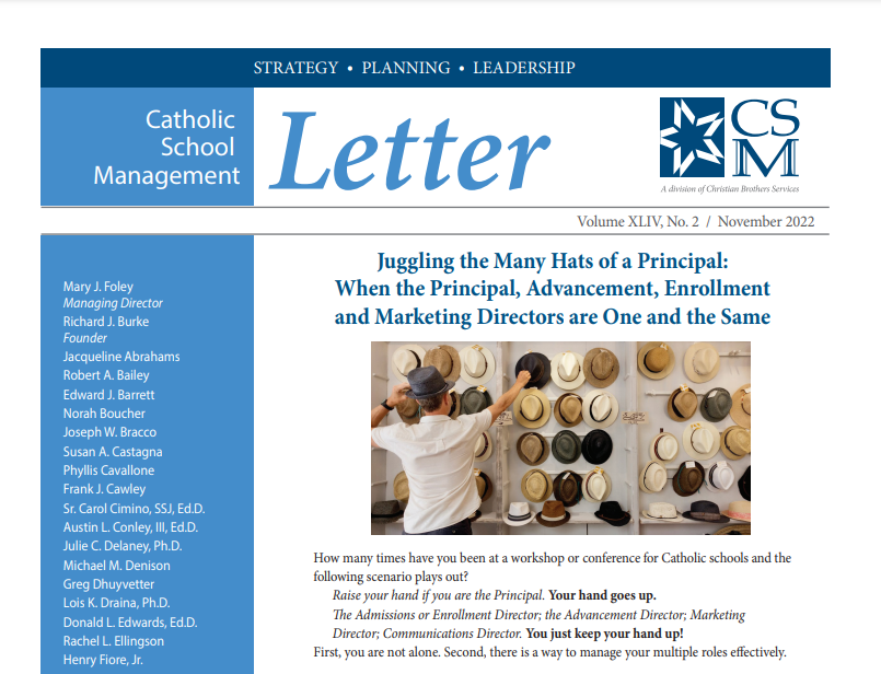 How do you maximize your effectiveness in the areas that can lead to an increase in your enrollment? Find out how in the lastest edition of the Catholic School Management Letter.  Download for free here: cbservices.org/assets/images/…