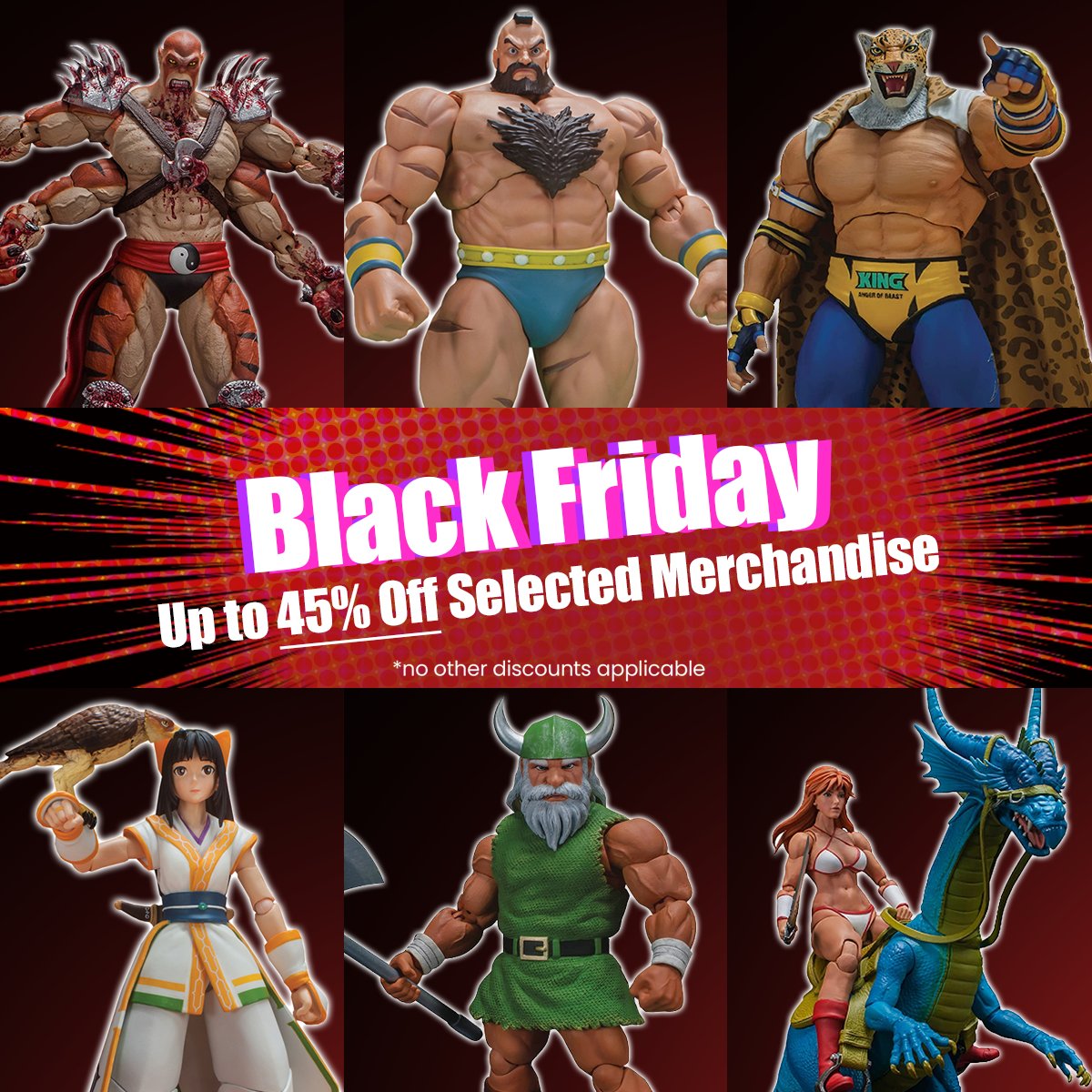 Our Black Friday sale has begun! Save big on multiple Storm Collectibles Action Figures! Order yours today. 🛍️shop.bandai.com/blackfriday.ht… #blackfridaysale #Tekken #StreetFighter