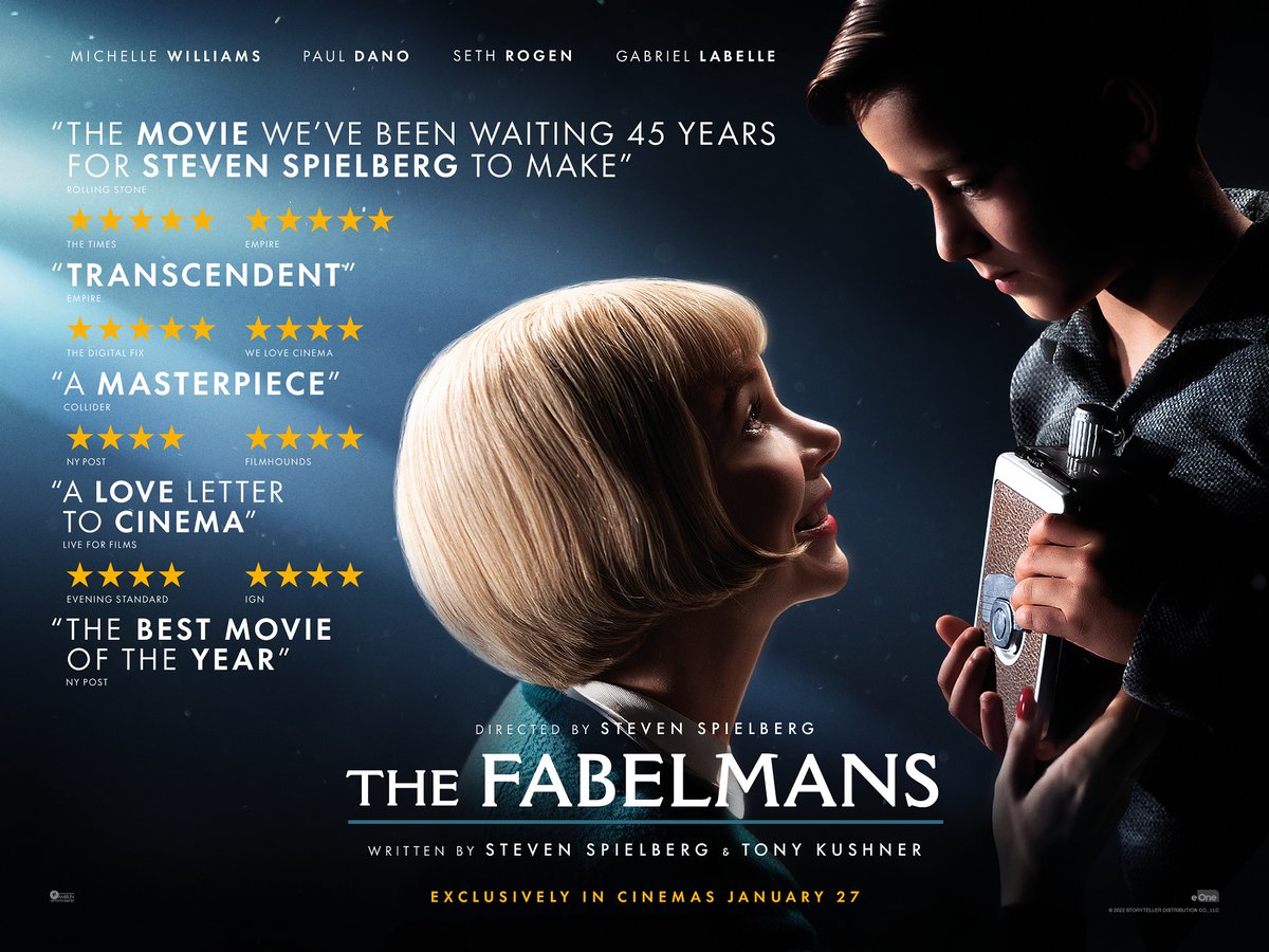 Live_for_Films's tweet photo. Live for Films is quoted on the UK poster for Steven Spielberg's The Fabelmans! 

You can read the review by @PetDocHill  here https://t.co/SWztU34R4I

#TheFabelmans #StevenSpielberg #poster #posterquote #film #movie #films #movies https://t.co/dLh6aLphp2