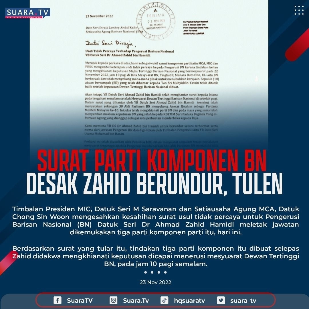 #zahidhamidiletakjawatan kekalahan BN punca dri hang.. skrng ni pulak kau nak musnah kepercyaan yg stia bersama BN. Baik undur diri dngn segera