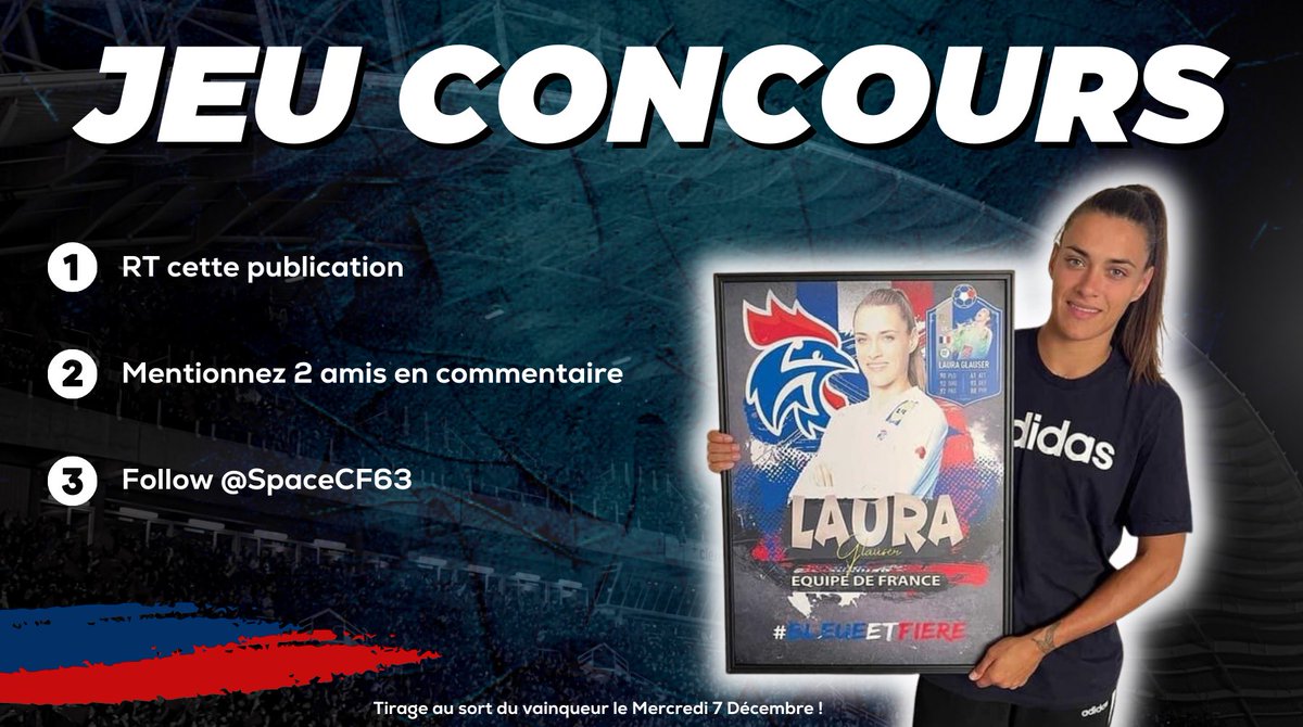 SpaceCf63's tweet image. 🚨 | 𝗝𝗘𝗨 𝗖𝗢𝗡𝗖𝗢𝗨𝗥𝗦 
🎁 | 𝗚𝗮𝗴𝗻𝗲𝘇 𝘃𝗼𝘁𝗿𝗲 𝗰𝗮𝗱𝗿𝗲 𝗽𝗲𝗿𝘀𝗼𝗻𝗻𝗮𝗹𝗶𝘀𝗲́ ! 

Pour jouer, c’est simple : 

- RT cette publication
- Mentionnez 2 amis 
- Follow @SpaceCf63 

🔜 | Tirage le 7 Décembre ! 

#Jeu #concours #jeuconcours #CF63 #ClermontFoot
