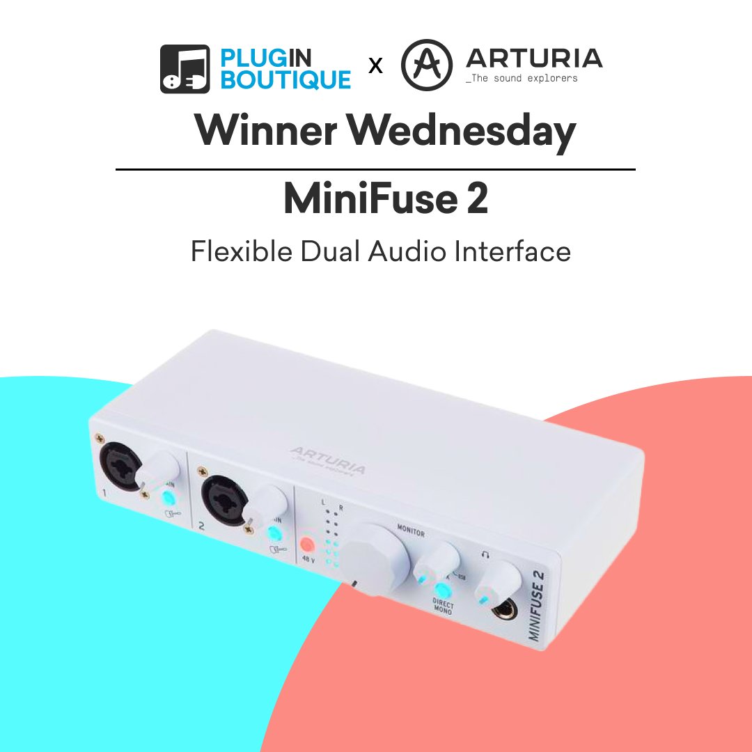 PluginBoutique's tweet image. We have partnered with Arturia to giveaway a MiniFuse 2 interface in white.
​
​​To enter, simply follow us - 
@PluginBoutique
 
&amp;amp; retweet this tweet!
​
T &amp;amp; Cs: you must live in an EU country, UK, Norway, Switzerland, or the USA to enter. ✅

More info: ow.ly/rXbK50LMfXu