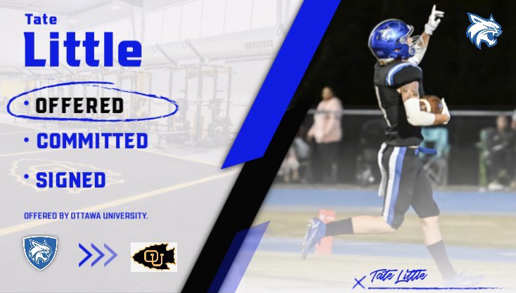 Congratulations to my guy <a href="/Tatelittle2/">Tate Little</a> on getting another offer from <a href="/OttawaBravesFB/">Ottawa Braves Football</a> . I’m proud of you kid 🔵⚪️🤘🏾#GoBobcats Class of 2023! <a href="/bobbycarr11/">Bobby carr</a> <a href="/DexPreps/">DexPreps</a> <a href="/PCSBobcatFB/">PCS Football We/me</a> <a href="/PCS_Sports/">PCS Athletics</a> <a href="/RecruitLouisian/">Recruit Louisiana™️</a> <a href="/Jeff_XOS/">Jeff Martin</a> <a href="/YellowhammerFB/">Yellowhammer Football</a> <a href="/MacCorleone74/">Rion (Ree-un) Young</a> <a href="/MAISfanGuy/">MAISfanGuy</a> <a href="/scoutSMART_/">scoutSMART®</a>