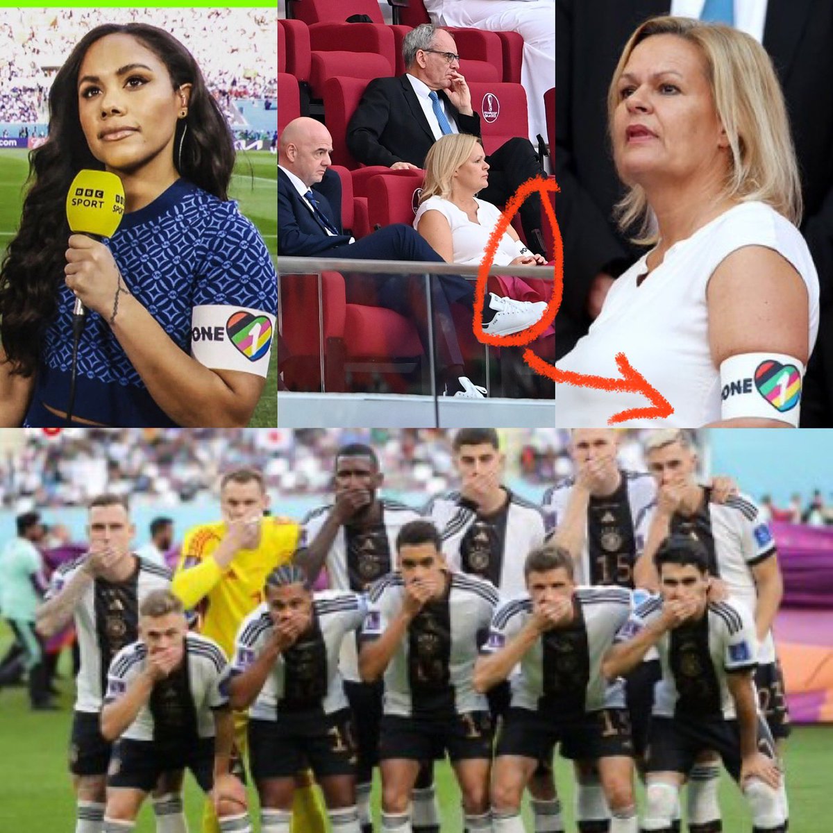 Dianakuip's tweet image. Het verbieden van de #OneLove band heeft voor 100% meer aandacht voor de #OneLove band gezorgd. Hoe dit backfires, ik geniet daar zo van🤗 #karma ⚽️❤️🌈💪