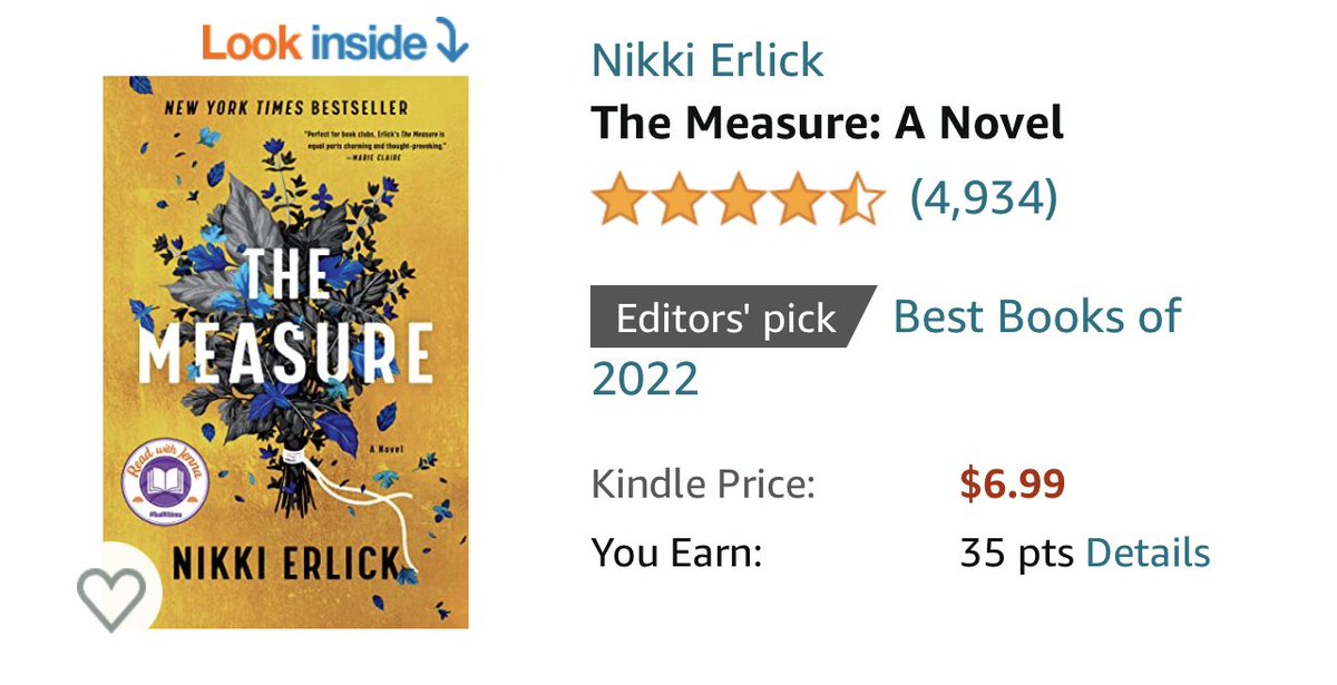 #TheMeasure is currently on sale for just $6.99 on @AmazonKindle for 3 days only! Just in time for holiday shopping 🎁 #BookTwitter @WmMorrowBooks