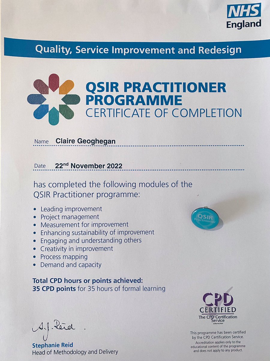QSIR programme completed ✅ <a href="/ACT2improve/">NHS QSIR</a> #nhsimprovement #qualityimprovement