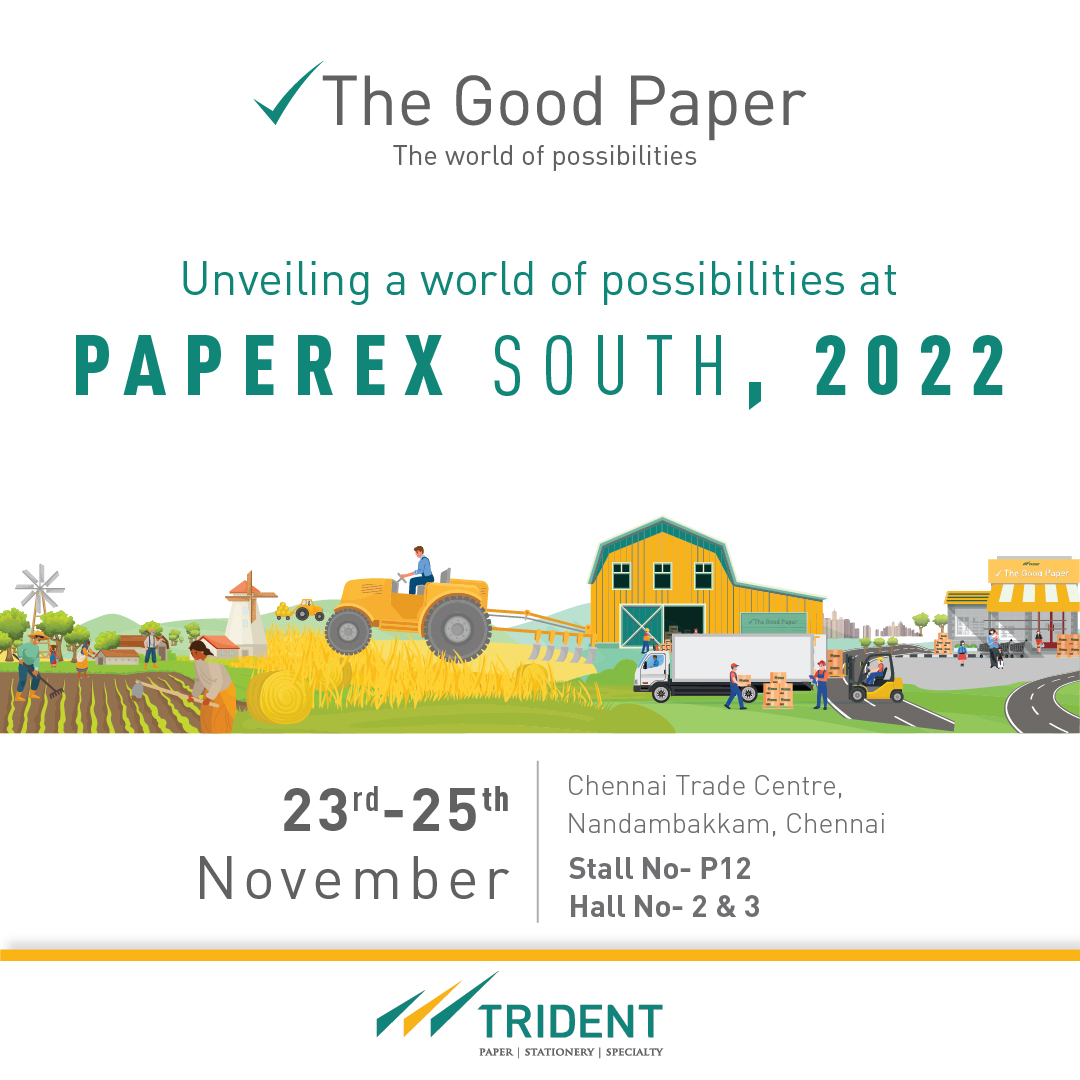 TridentGroupGLB's tweet photo. The journey which started from Copiers in the early 90s has today taken many avatars. Now that we take another step forward with more additions to #TheGoodPaper family, we seek your valuable presence.
Join us at @paperexl. We can't wait to meet you after two long years.
#PaperEx https://t.co/01sDHHOa6u