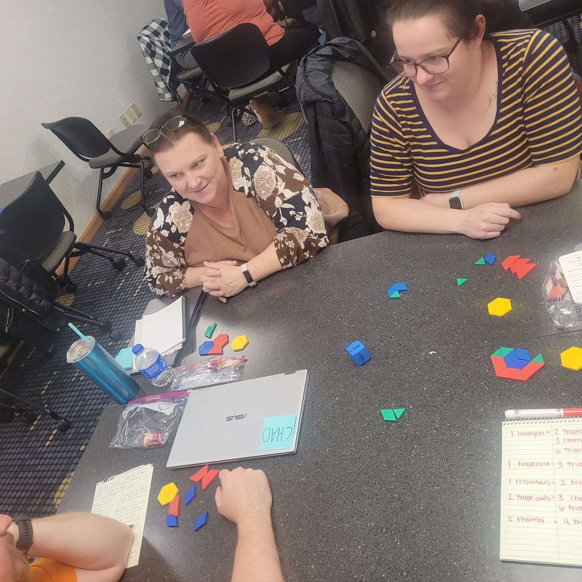 MrsSalleeJBS's tweet photo. Spent a great 2 days learning #HandsOnStrategies and thinking through #MathProgressions. #TeacherTime @ryanflessner https://t.co/PAJ5woDGrp