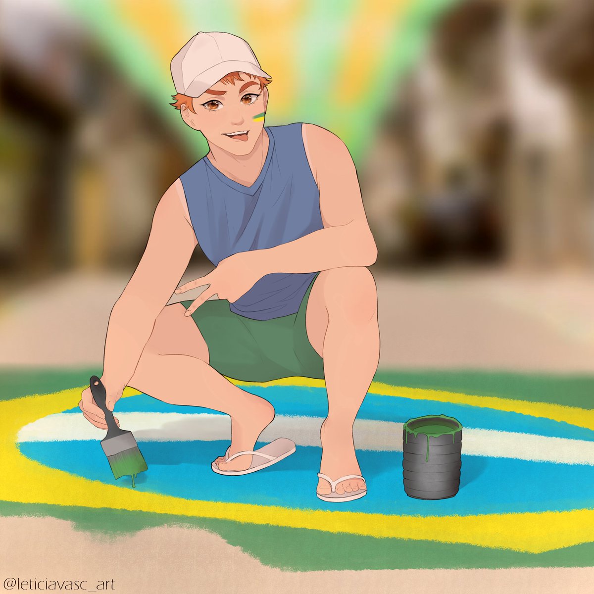 Sim o Hinata veio ajudar a pintar as ruas pra copa
#Haikyuu #hinatashoyo