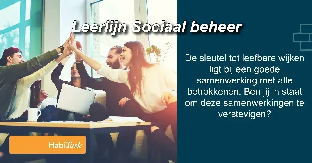 De sleutel tot leefbare wijken ligt bij een goede samenwerking met alle betrokkenen. Ben jij in staat om deze samenwerkingen te verstevigen? Bekijk onze leerlijn Sociaal beheer en bepaal op welk niveau jij het beste tot je recht komt. buff.ly/3ui9KZ6