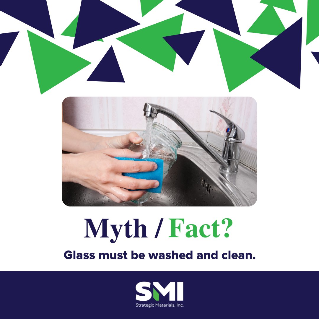 StratMaterials's tweet photo. ♻️✅ FACT: Although appreciated, washing the glass before you recycle is not required.
#glassrecycling #glass #chooseglass #glassfact https://t.co/fG5F7fFbQW