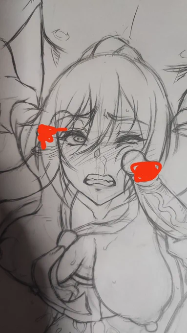 描いてからちんこに隠されるお顔を消す前に撮ってみた 