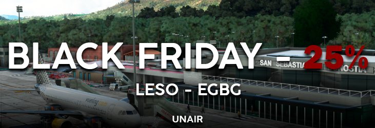 BLACK 🖤 FRIDAY SALE , ALL OF OUR PRODUCTS ARE NOW 2️⃣5️⃣ % OFF💰!
Enjoy the Vasque Country with LESO 🇪🇦 or the British skies with EGBG.  🇬🇧

⬇️BUY NOW⬇️
linktr.ee/UnAir

(From 23/11/22 to 29/11/22)