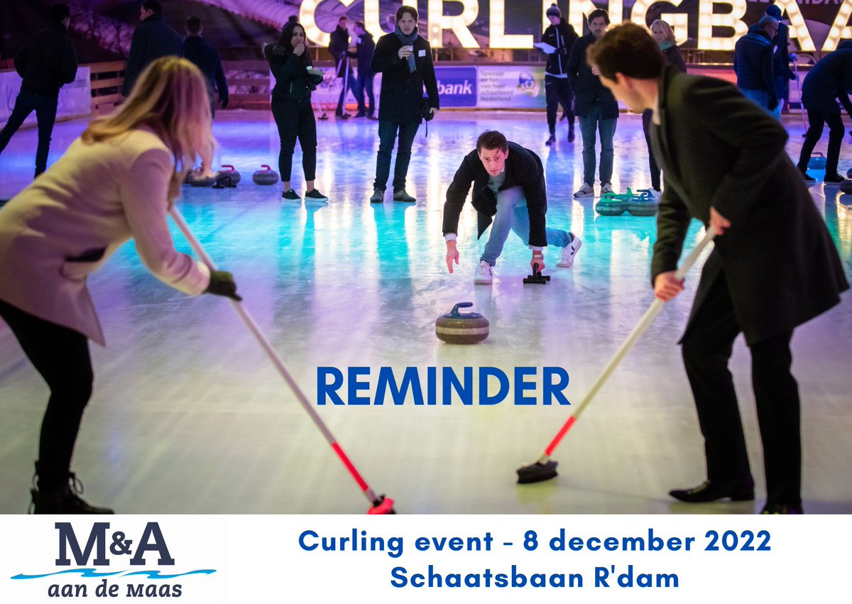 maadmaas's tweet image. Kom 8 december a.s. naar ons Curling event bij de Schaatsbaan in R&apos;dam. Een gezellig en sportief event waar ook volop gelegenheid is om te netwerken. Meld je hier aan: bit.ly/3U2af67

#professionals #curlen # netwerken #fun