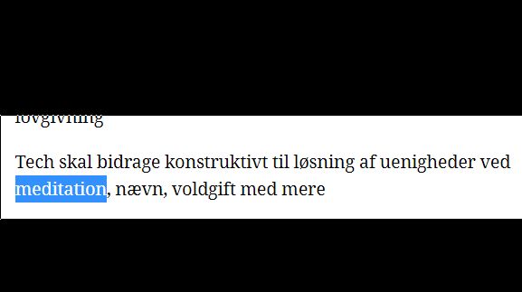 Alle-kald til mediebranchen! Vores grundige korrekturlæser her på <a href="/journalistendk/">Journalisten</a> har lige opdaget en meningsforstyrrende slåfejl i en pressemeddelelse, som mange af os har bragt i dag. Danske Medier ønsker at tech skal bidrage med MEDIATION. Ikke meditation #tak #dkmedier