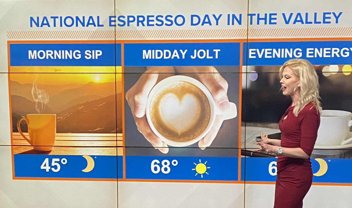RachelColeTV's tweet photo. Happy #Espresso Day ☕️☕️ @12NewsKrystle getting you energized ahead of the holiday weekend!! #doubleforme https://t.co/9LNm9iGRcf