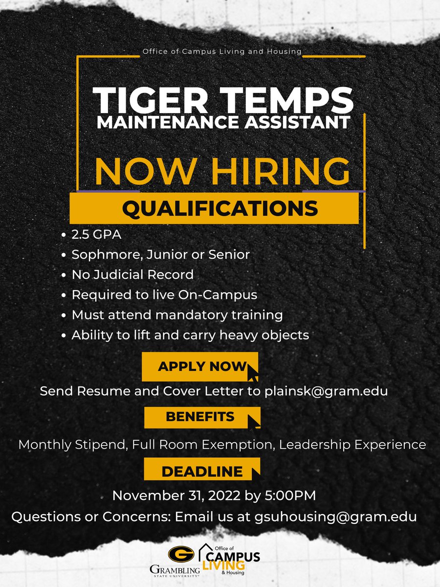 GSU Campus Living and Housing on Twitter "GSU Student Employment