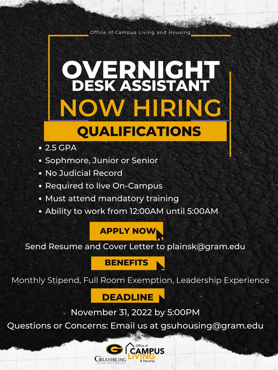GSU Campus Living and Housing on Twitter "GSU Student Employment
