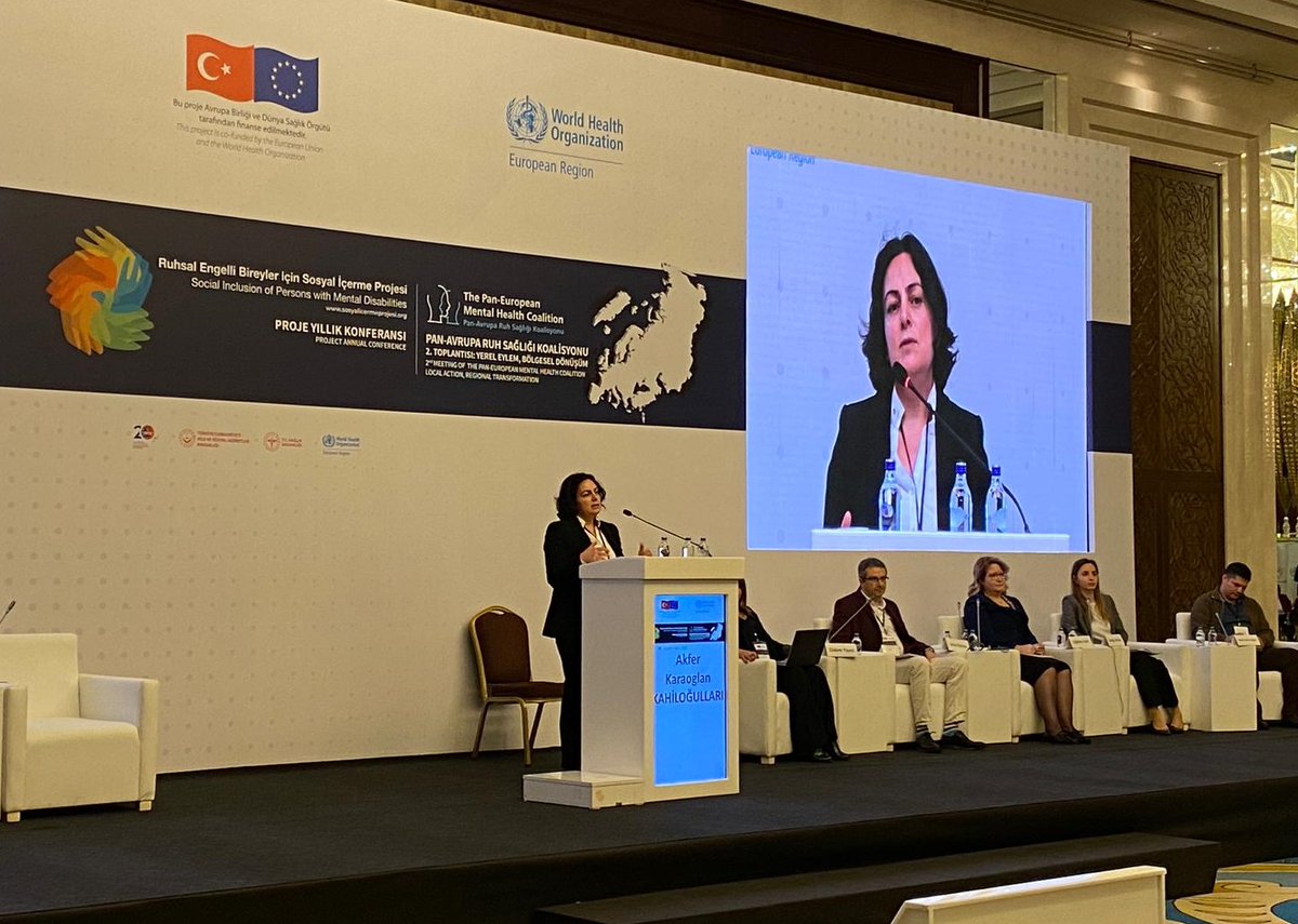 Akfer Karaoğlan Kahiloğulları of <a href="/WHO_Turkiye/">World Health Organization in Türkiye</a> started an evaluation session for the "Social Inclusion of Persons with Mental Disabilities" project which is funded by <a href="/EUDelegationTur/">AB Türkiye Delegasyonu🇪🇺EU Delegation to Türkiye</a> &amp; run jointly by <a href="/saglikbakanligi/">T.C. Sağlık Bakanlığı</a> &amp; <a href="/tcailesosyal/">T.C. Aile ve Sosyal Hizmetler Bakanlığı</a> with the <a href="/WHO_Turkiye/">World Health Organization in Türkiye</a> technical support.