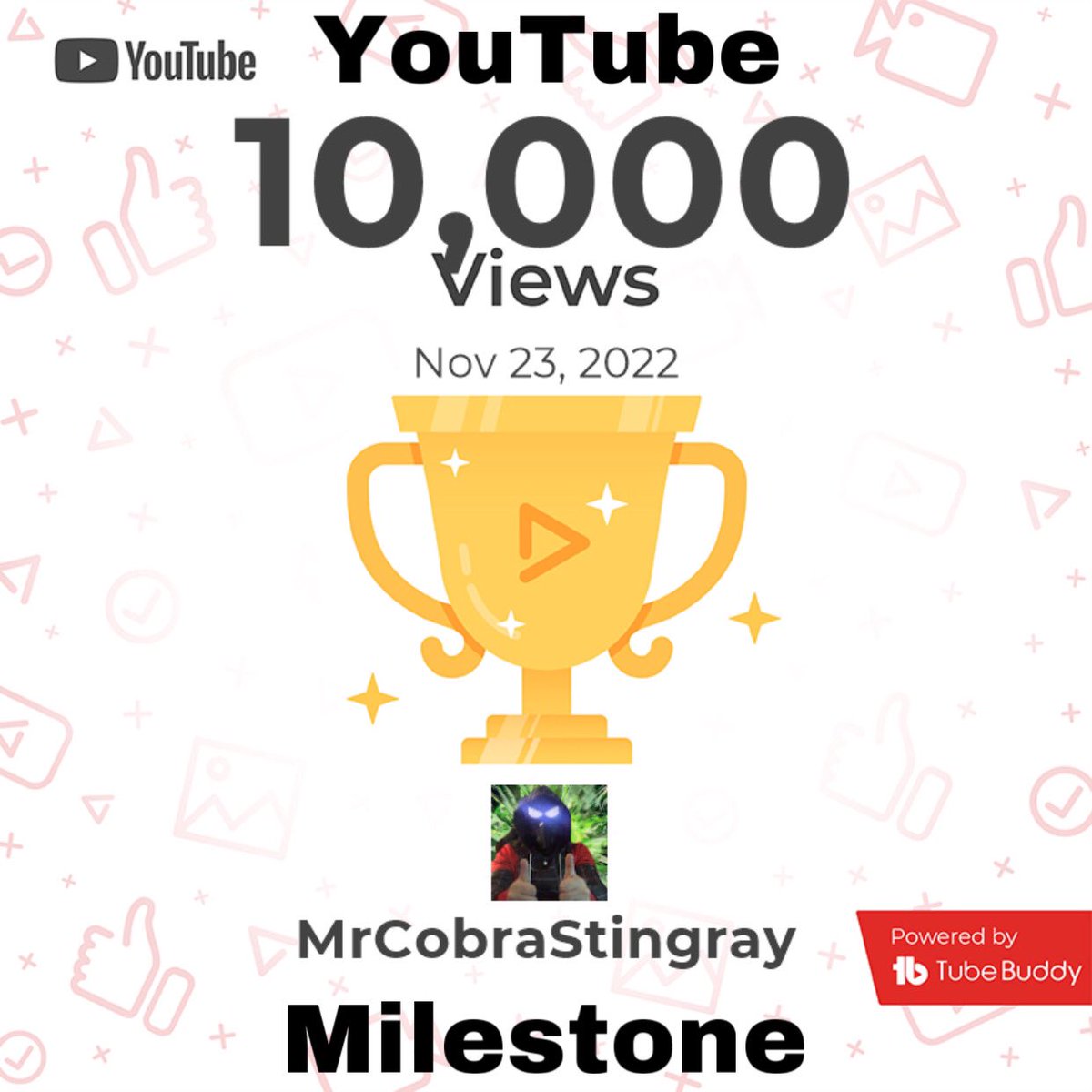 Anthonyscouse4's tweet photo. Hey guys I’ve just received another big milestone in my YouTube progress I’ve just received in total views from all my videos just over 10.000 views in total #achievement #milestone #youtube #youtuber #gamer #youtubegaming #10000views #gamingcommunity #gaminglife #gamingislife https://t.co/ZsyXaDSA73
