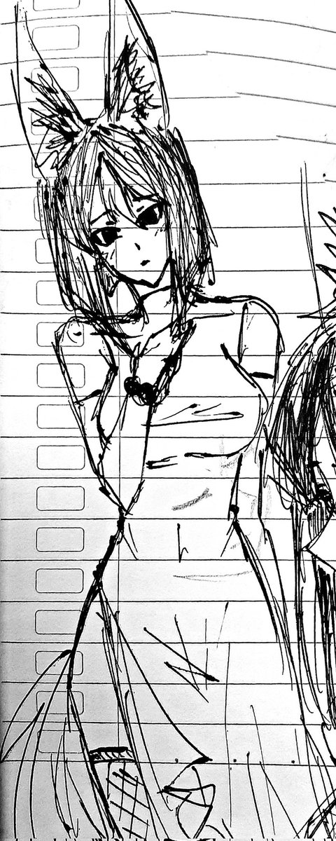 Quick pen sketch fem #Tighnari 
(Idk what am I drawing tho) 
