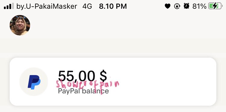 showerofpain's tweet photo. wts saldo / balance paypal

available 55$
saldo pribadi 
take all only (IDR 825K) 
fnf lokal only

dm https://t.co/CSyyaRNyYI