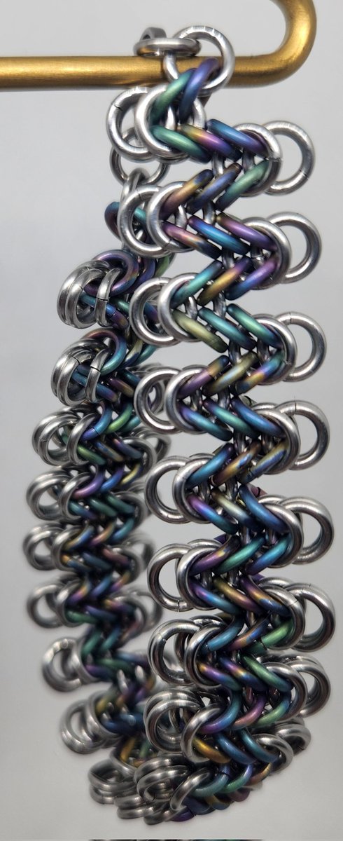 CinsCurios's tweet photo. Stainless steel and rainbow titanium bracelet. https://t.co/LAwvxqeg2D