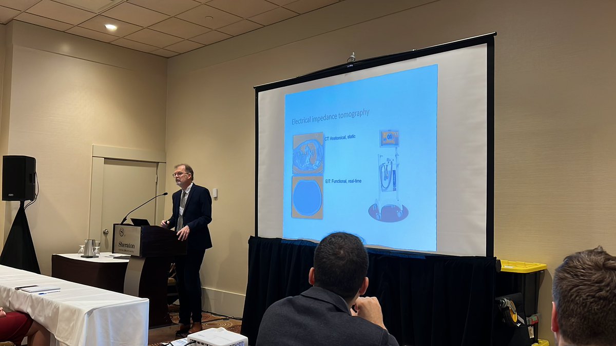 Dr. Laurent Brochard presenting on the use of Electrical Impedance Tomography for management of hypoxemic failure. #CCCF2022 @CCCForum