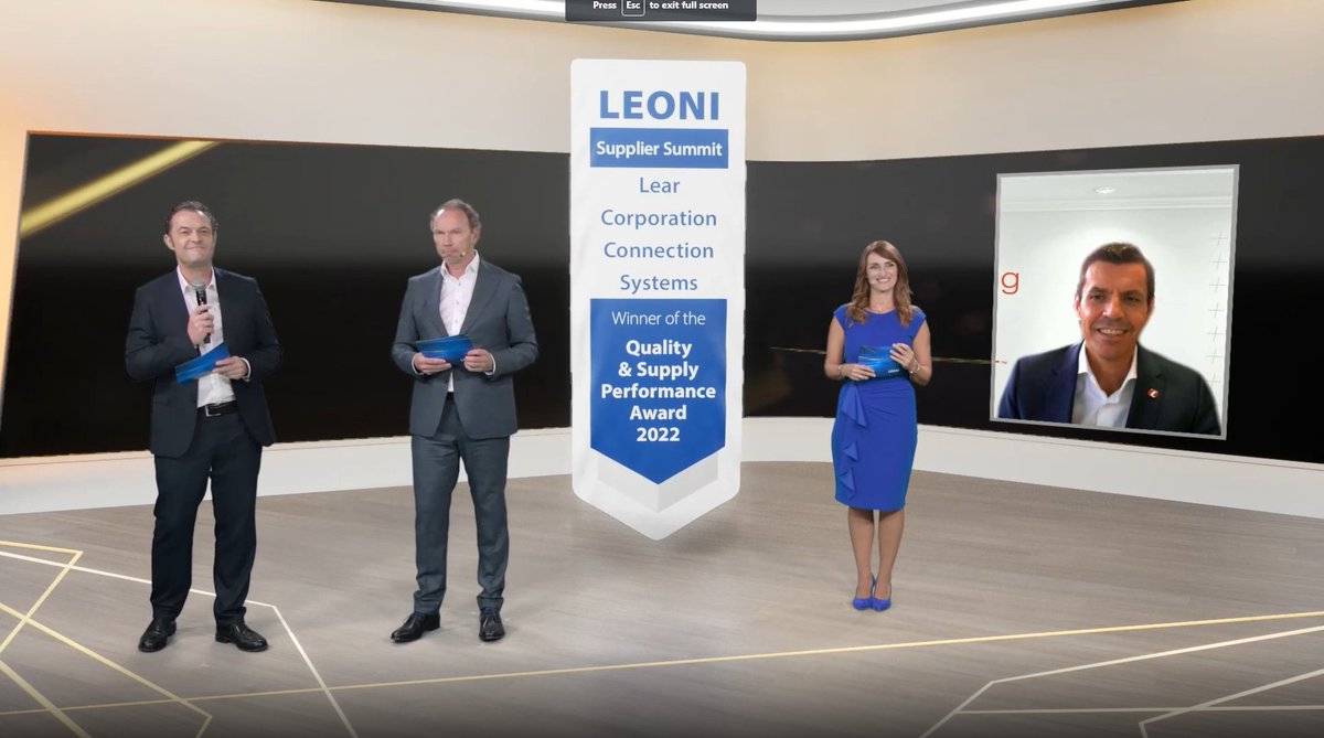 LearCorporation's tweet image. Congrats to our Lear Connection Systems team on receiving a “Quality and Supply Performance Award” from LEONI recognizing the team’s continuous efforts to extraordinary quality and reliable supplier performance. Great work, team!👏 #TeamLear #LearConnectionSystems